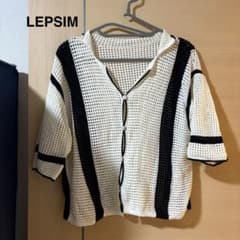 【LEPSIM】期間限定価格　短丈　メッシュ編み 半袖カーディガンのサムネイル