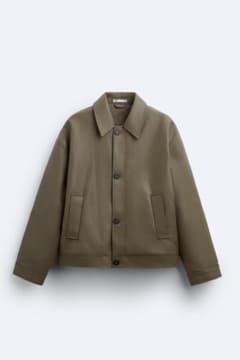 ZARA フェイクレザー ボクシーフィット ジャケット M