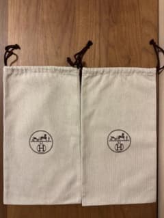 エルメス ロゴ入り靴 シューズ サンダル用 保存袋巾着袋2枚セット