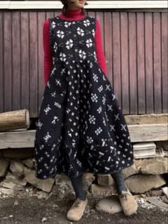 ハンドメイド 弓浜絣のパッチワークバルーンワンピース - メルカリ