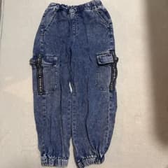 VIVIAN BLUE ケミカルウォッシュ カーゴパンツ 130のサムネイル