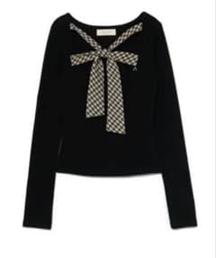 【タグ付新品未使用品】andmary Ami ribbon check tops andmary Ami ribbon check tops black - メルカリ