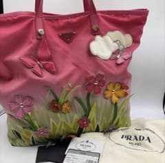 【激レア】PRADA トートバッグ アップリケ B4605G 限定品　三角ロゴ 激レア】PRADA トートバッグ アップリケ B4605G 限定品 三角ロゴ