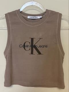 Calvin Klein Jeans タンクトップ M ブラウン - メルカリ