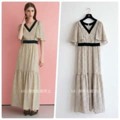 【GRACE CLASS】定価7.4万　ドットフレアスリーブマキシ　ワンピース GRACE CLASS】定価7.4万 ドットフレアスリーブマキシ ワンピース