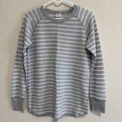 JEMORGAN ワッフル 長袖 Tシャツ グレー ボーダーのサムネイル
