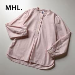 MHL. バンドカラー プルオーバー シャツ コットン ノーカラー ライトピンクのサムネイル