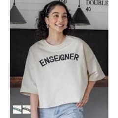 ENSEIGNER ロゴ 半袖 スウェット Tシャツ アイボリー Mのサムネイル