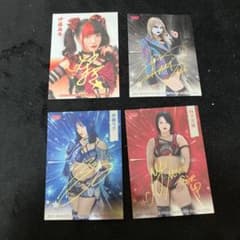 BBM 女子プロレスカード 箔押しサイン入り 4枚セットのサムネイル