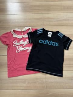 女の子用 Tシャツ 2枚（レース襟トップス／adidas）130のサムネイル