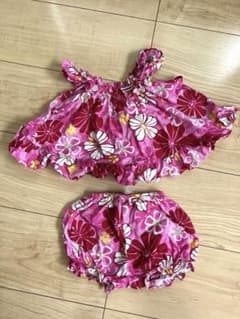 ベビー用 花柄 セットアップ ピンク 甚平のサムネイル