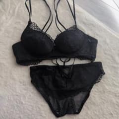 Lucille ブラックレースブラジャーショーツセット 34/75のサムネイル