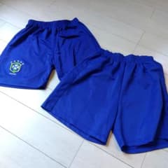 キッズM　ブラジル代表 ハーフパンツ 青　2枚セットのサムネイル