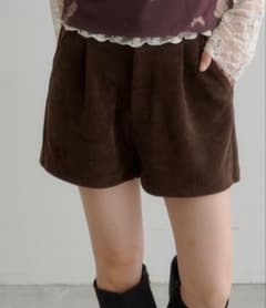 Kastane カスタネ コーデュロイショートパンツ ブラウン Sのサムネイル