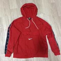 NIKE ナイロンジャケット ハーフジップ　レッド　赤　 Lサイズのサムネイル