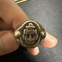 40s usnavy スターリングシルバー ポイズンリング カレッジリング 