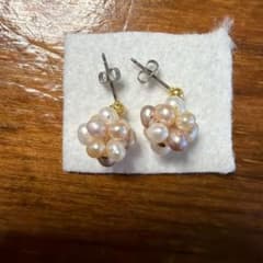 淡水パール ボール型 ピアス 両耳用のサムネイル