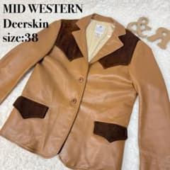 ☆本革☆MID WESTERN/ミッドウエスタン 鹿革ビンテージレザー