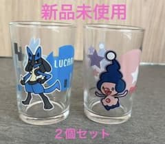 [미사용] 포켓몬스터 포켓몬글라스 2개 세트 루카리오 마네네