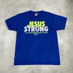 JESUS STRONG ジーザス　Tシャツ Kērusso 蛍光　聖書　クロス