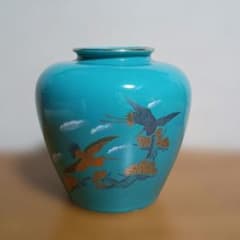青い花瓶 鳥のデザイン 花瓶 花器 未使用品 - メルカリ