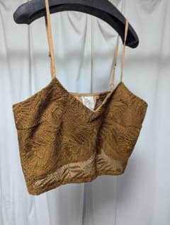 ブラウン レースビスチェ 葉柄刺繍のサムネイル
