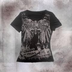 Y2K ギャル グランジ 半袖Tシャツ ブラックのサムネイル