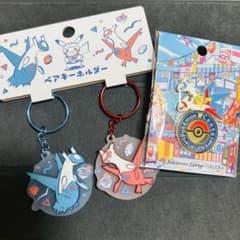 ポケモン ラティオス ラティアス ペアキーホルダー ロゴピンズ ぬいぐるみ ポケモンセンターフクオカ ラティオス ラティアス ペアキーホルダー