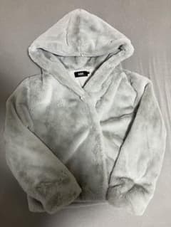 AZUL BY MOUSSY フェイクファー フード付きコート グレー Sのサムネイル