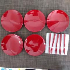 津軽塗伝統工芸品 七々子塗銘々皿フォークセット - メルカリ