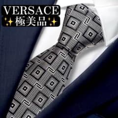 極美品✨VERSACE ネクタイ ヴェルサーチ ジャガード グレカ 【E