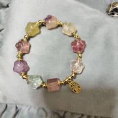 天然石 フローライト 星型ブレスレット - メルカリ