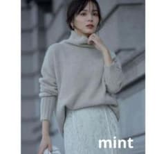 アニュアンス　ラクーンフォックスタートルネックニットプルオーバー　mint