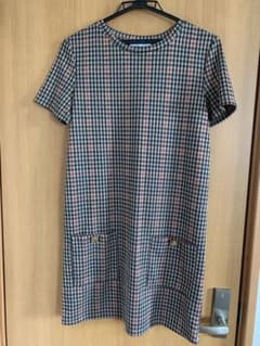 ZARA チェック柄 半袖ワンピース Sのサムネイル