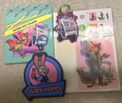 ラバーチャーム ズートピア ジュディ ハッピーくじ　キーチェーン　ステッカー - 5