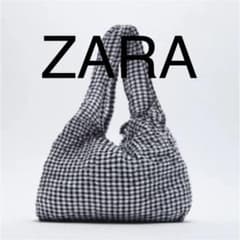 ZARA コンビカラートートバッグ　ギンガムチェックのサムネイル