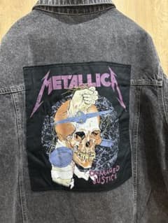 新品 3L METALLICAデニムジャケット黒 メタリカ Gジャン 送料無料 
