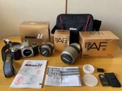 ★ジャンク品★ニコンu フィルムカメラ一眼　本体・レンズ2個・バッグセットのサムネイル