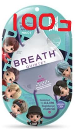 TinyTAN BREATH QUINTET 마스크 2장입 100개