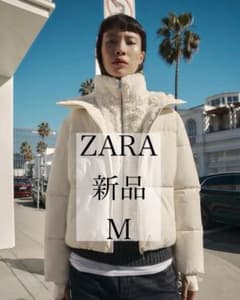 ZARA◇フェイクシープスキンフード付き撥水ウィンドブレーカー