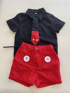 ミッキー風 コスプレ 3点セット 仮装 なりきり 80-90 ベビーのサムネイル