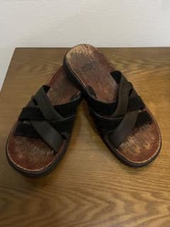 UGG アグ クロスストラップ サンダル US8 ブラック コルク調