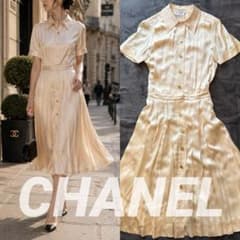 CHANEL シャネル ヴィンテージ シルクサテン ワンピース 40 フランス製 