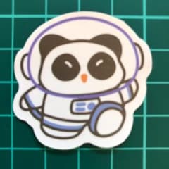 パンダ宇宙飛行士 ゆるきゃらシリーズ 防水ステッカー A0124のサムネイル