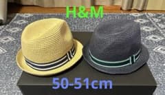 H&M麦らわ帽子2点と迷彩のサファリハット1点のセットのサムネイル