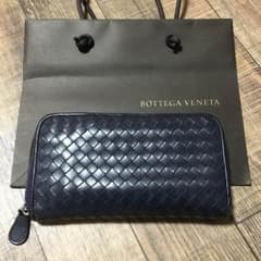BOTTEGA VENETA ボッテガベェネタ ファスナー 長財布 ネイビーのサムネイル