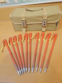 中古品】村の鍛冶屋 エリッゼステーク28cm 10本とヨゴトペグケース