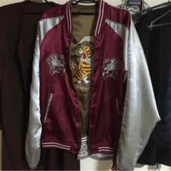スカジャン　赤　茶　リバーシブルのサムネイル