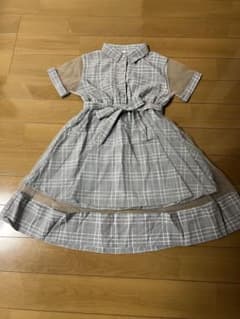 キッズ チェック柄 半袖ワンピース 結婚式　フォーマル140cmのサムネイル