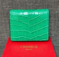CIMABUE　チマブエ　クロコダイル　折り財布　ミニウォレット　グリーン CIMABUE チマブエ クロコダイル 折り財布 ミニウォレット グリーン